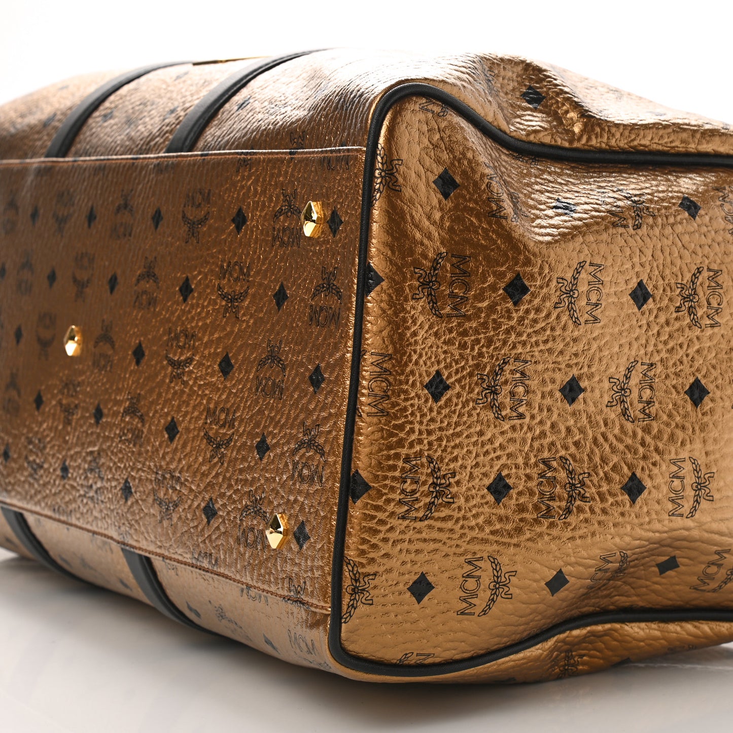 Metallic Visetos Traveler Weekender Duffle Bag Gold