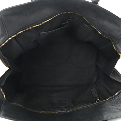 Alexander McQueen Pebbled Calfskin Large Skull Padlock Zip Around Tote Black 4 of 15