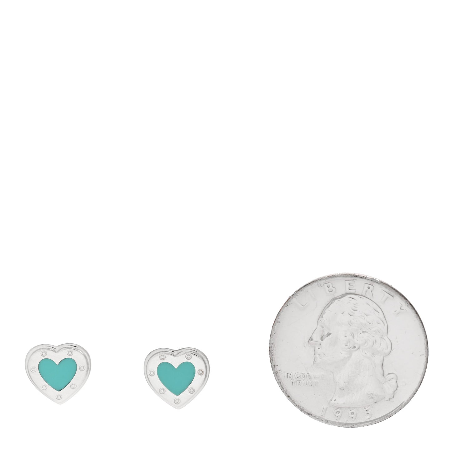 Sterling Silver Enamel Mini Return to Tiffany Love Heart Earrings Blue