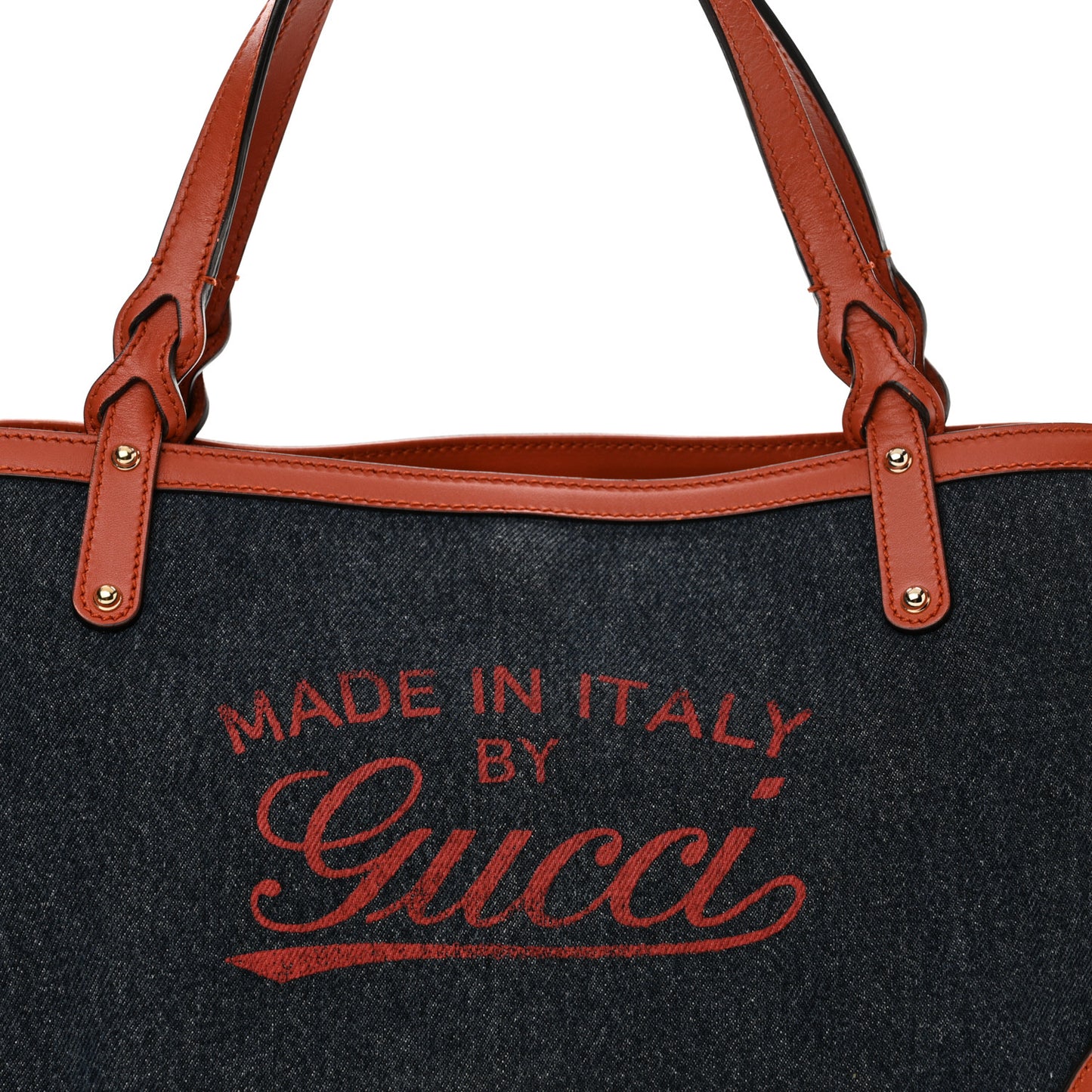 Denim Calfskin Tote Orange
