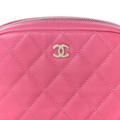 Chanel Caviar Quilted Small Curvy Pouch Cosmetic Case Pink 8 of 11