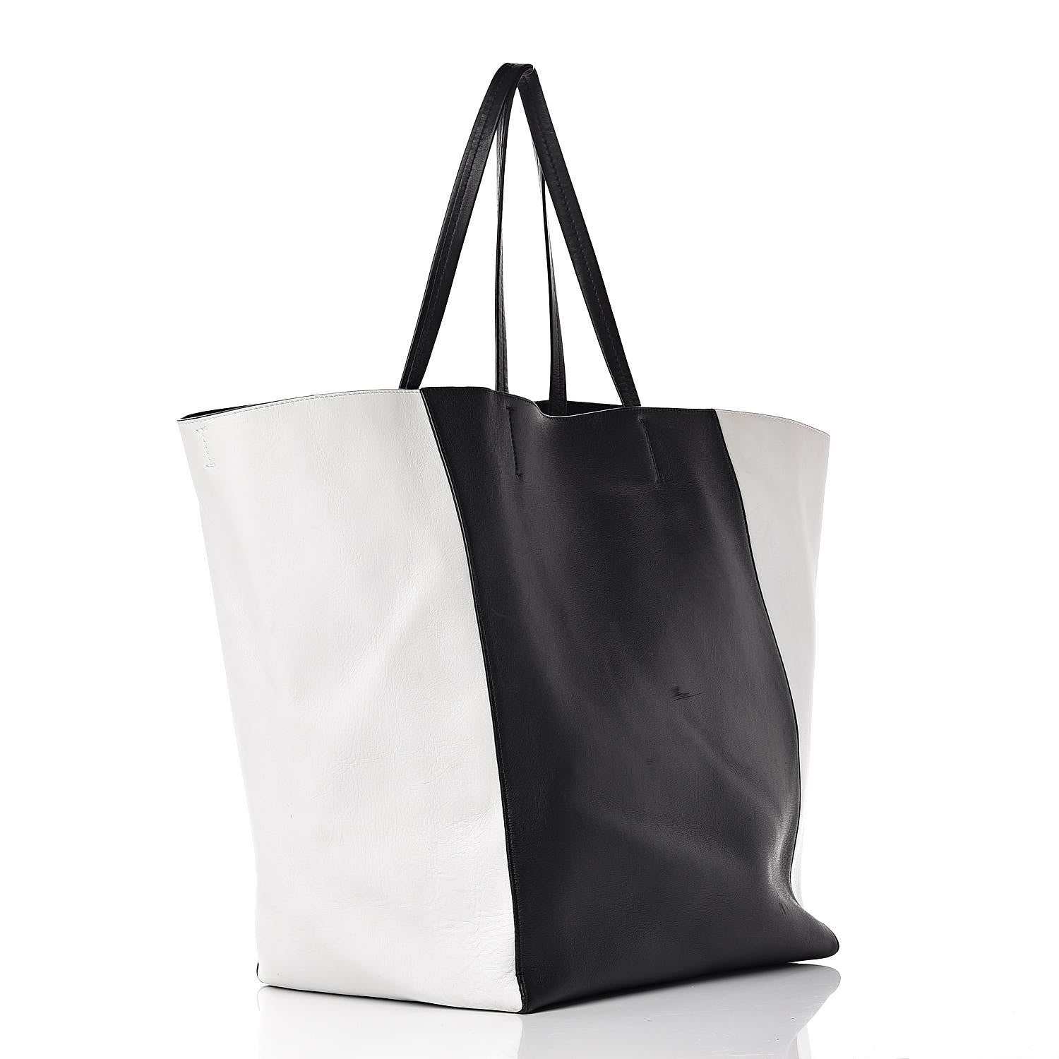 Celine Calfskin Large Horizontal Cabas Phantom White Black 3 of 15