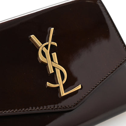Saint Laurent Patent Monogram Bi-Fold Wallet Dark Nut 8 of 10