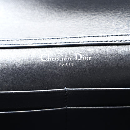 Christian Dior Metallic Grained Calfskin Diorama Wallet on Chain Pouch Silver 6 of 9