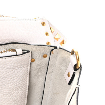 Valentino Garavani Pebbled Calfskin Medium Rockstud Hype Shoulder Bag White 12 of 19