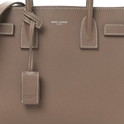 Saint Laurent Grained Calfskin Topstich Baby Sac De Jour Taupe 8 of 10