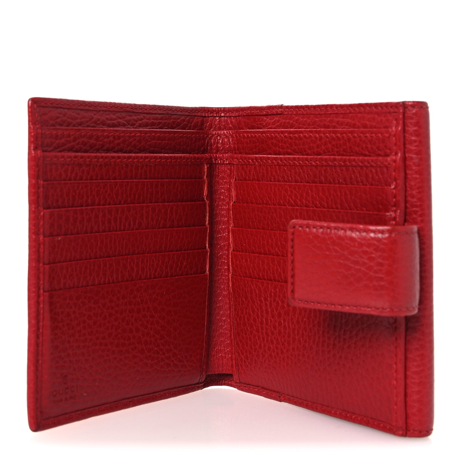 Gucci Dollar Calfskin Double G French Flap Wallet Hibiscus Red 5 of 12