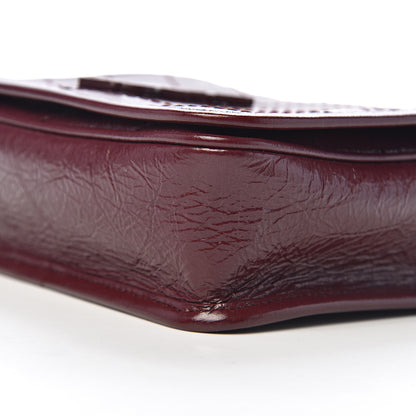Saint Laurent Crinkled Calfskin Matelasse Monogram Niki Chain Wallet Dark Legion Red 8 of 9