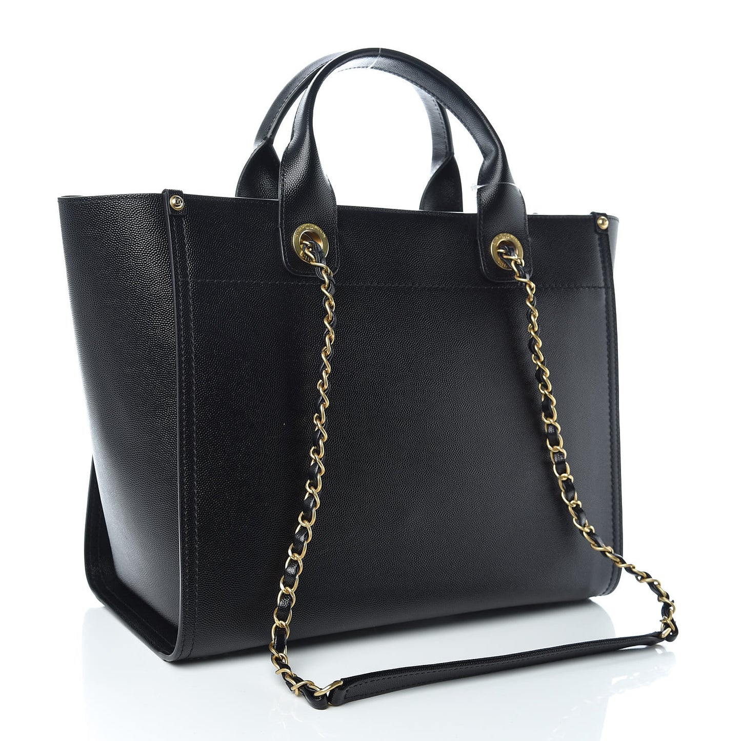 Caviar Small Studded Deauville Tote Black