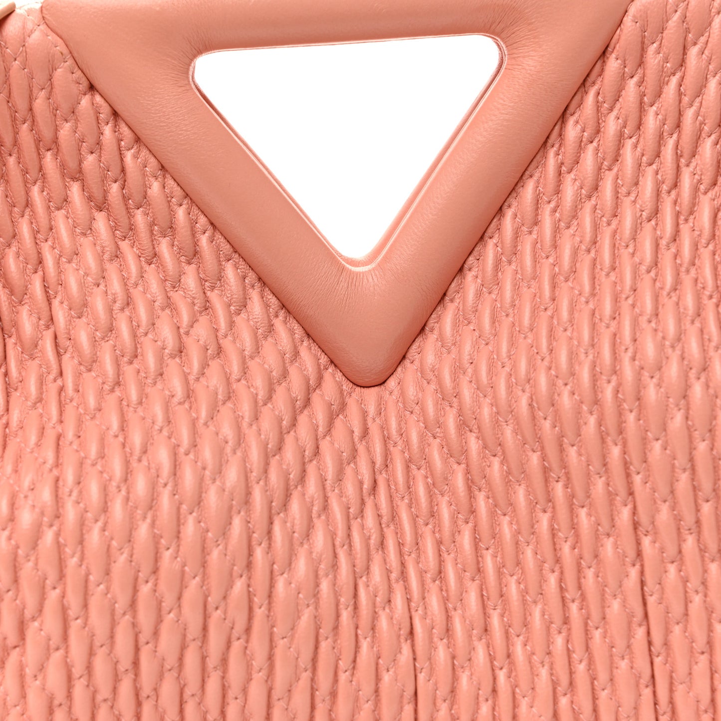 Lambskin Knit Small The Point Triangle Bag Peachy