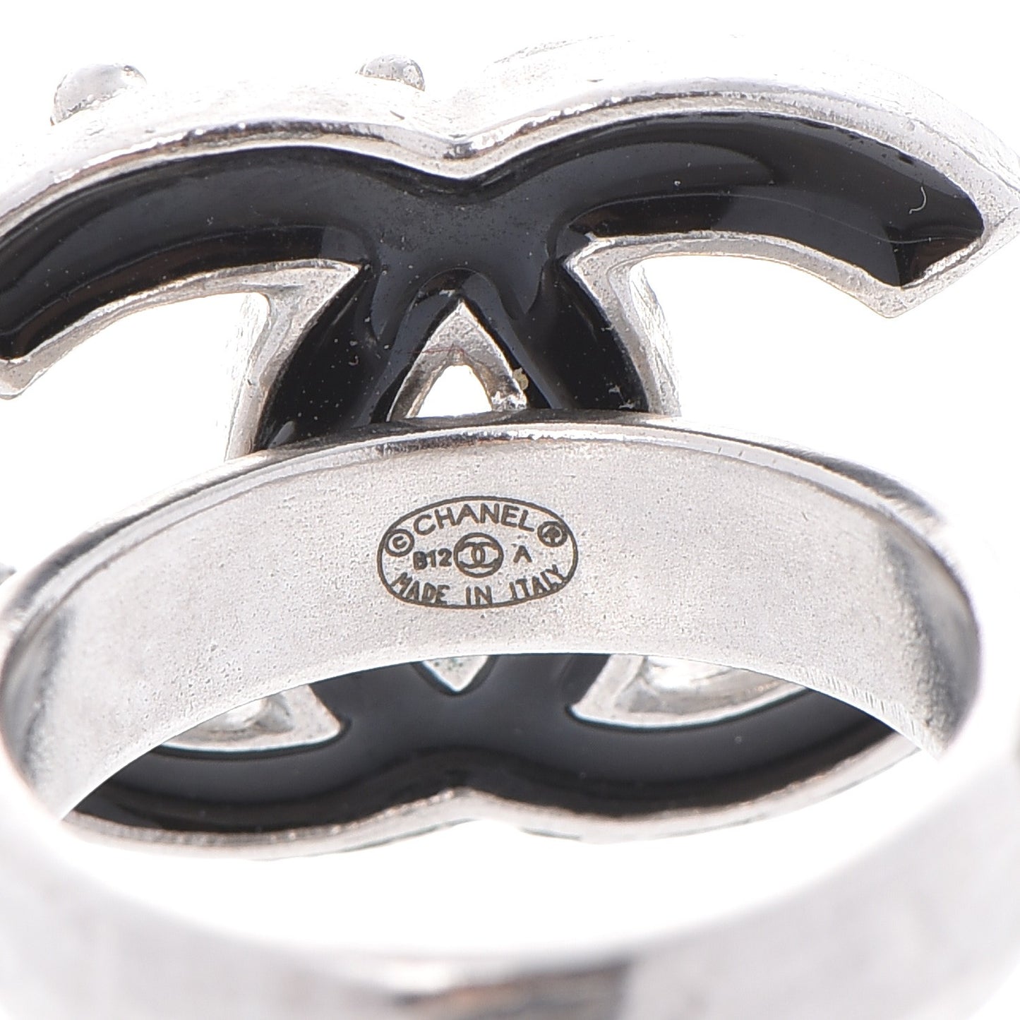Ruthenium Enamel CC Ring 7 Black
