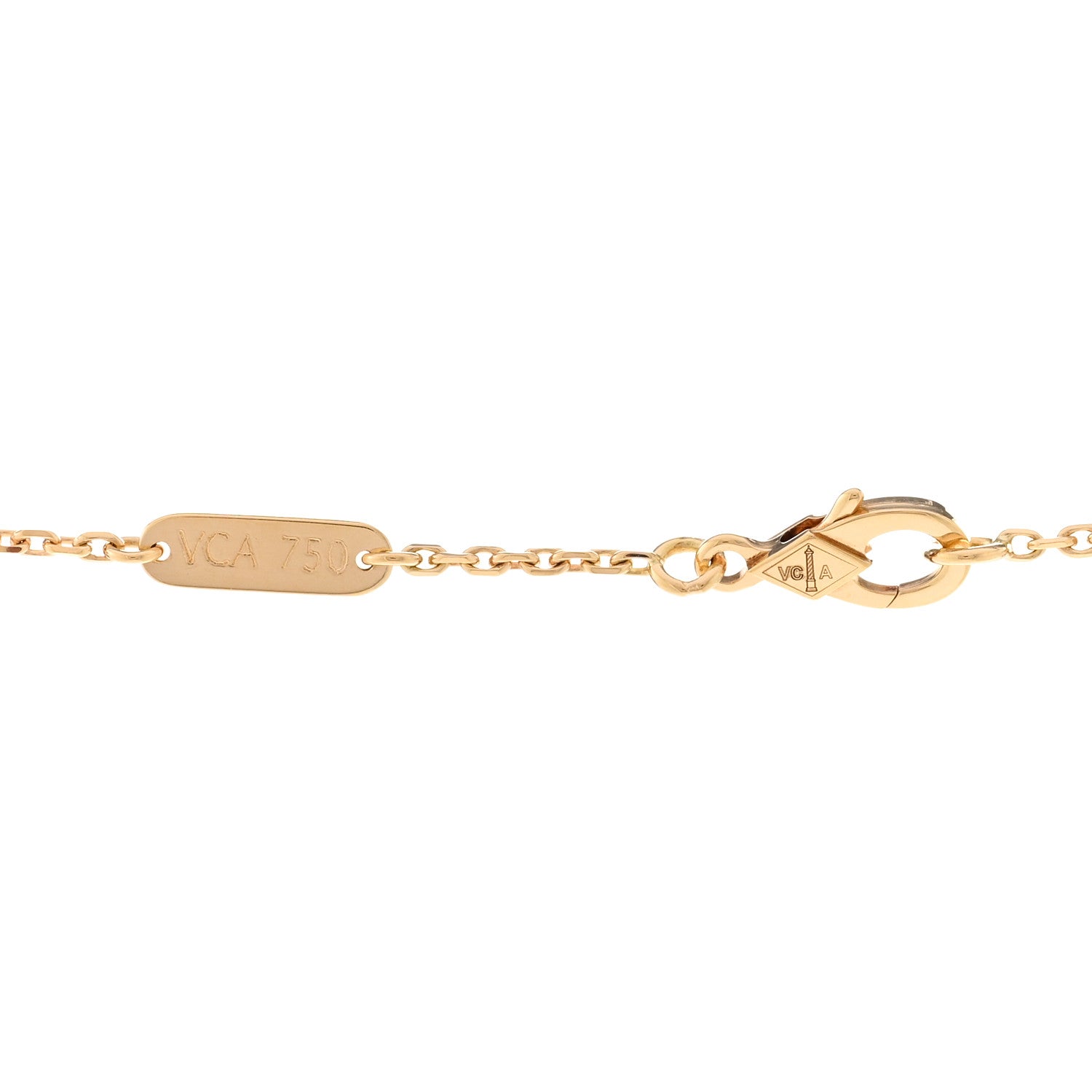 Van Cleef & Arpels 18K Yellow Gold Diamond Mother of Pearl Small Rose De Noel Clip Pendant Necklace 5 of 6