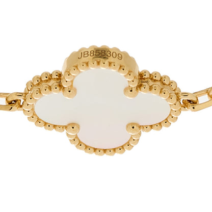 Van Cleef & Arpels 18K Yellow Gold Mother of Pearl 5 Motifs Vintage Alhambra Bracelet 4 of 5