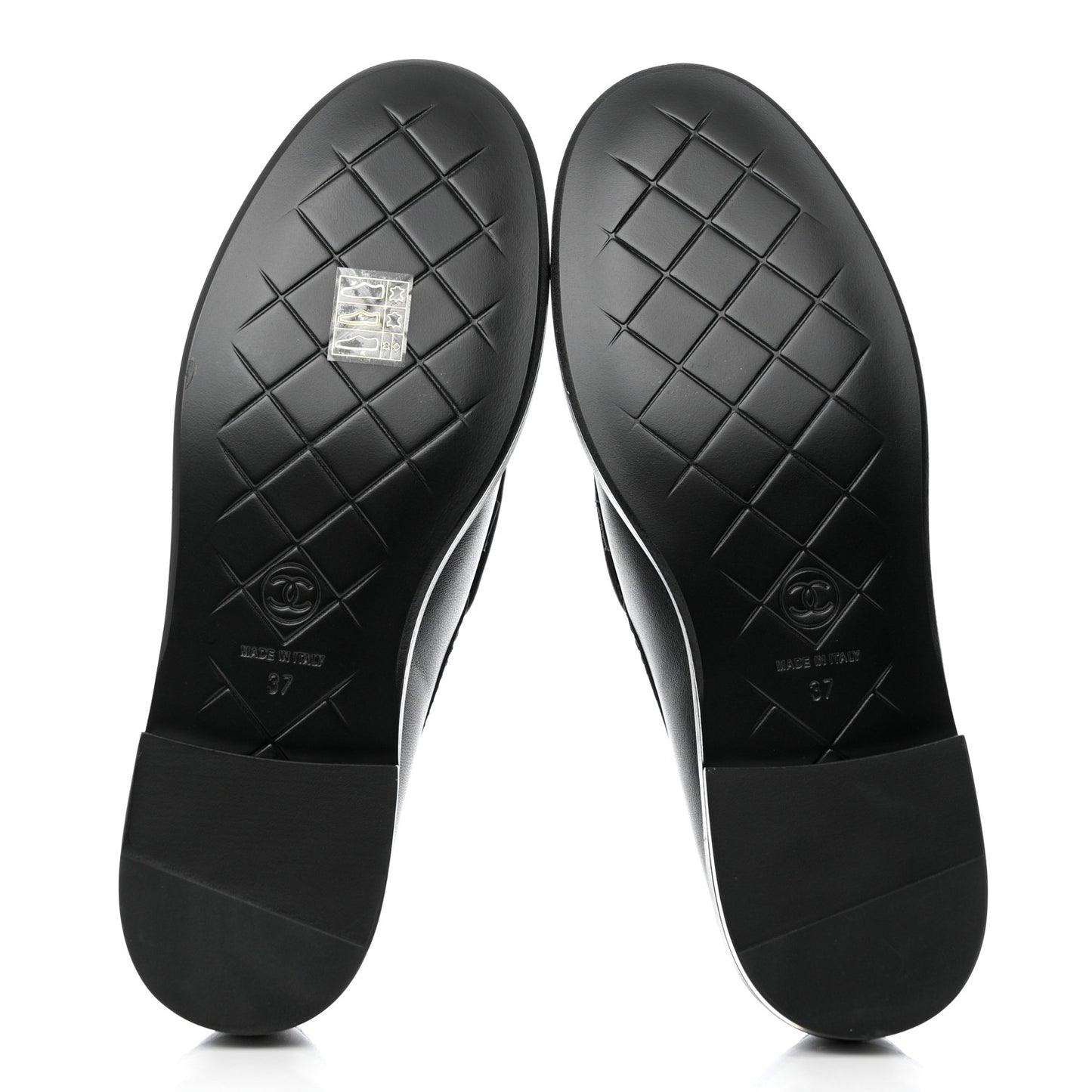Lambskin Quilted CC Turnlock Loafers 37 Black