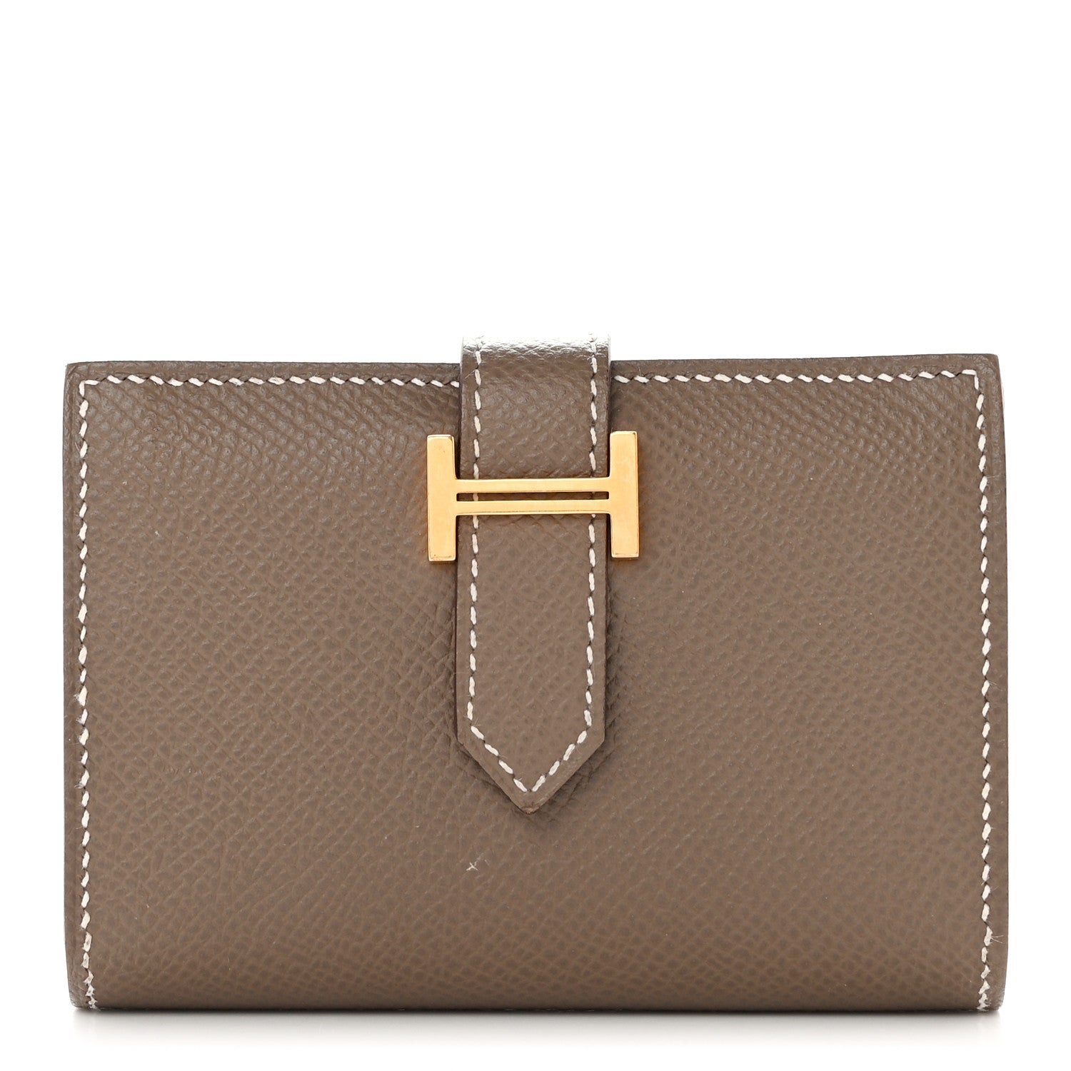 Hermes Epsom Bearn Card Holder Wallet Etoupe 1 of 9