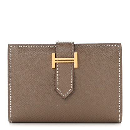 Hermes Epsom Bearn Card Holder Wallet Etoupe 1 of 9