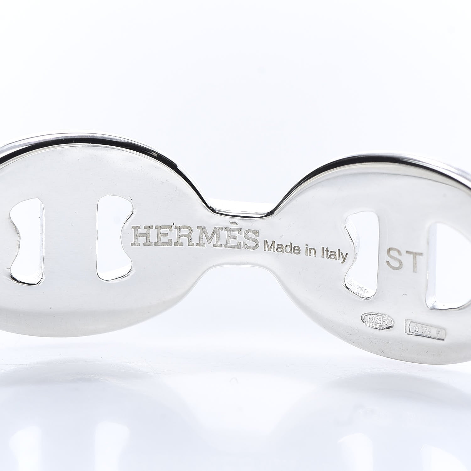 Hermes Sterling Silver MM Chaine d'Ancre Enchainee Cuff Bracelet ST 4 of 6