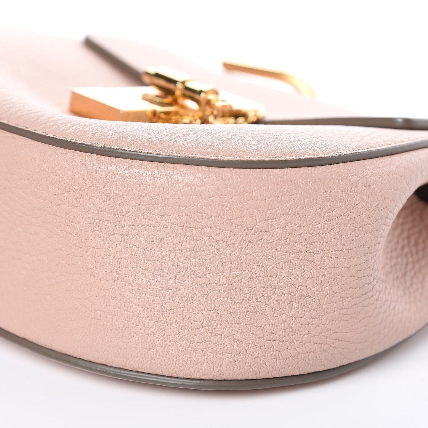 Grained Lambskin Mini Drew Shoulder Bag Cement Pink