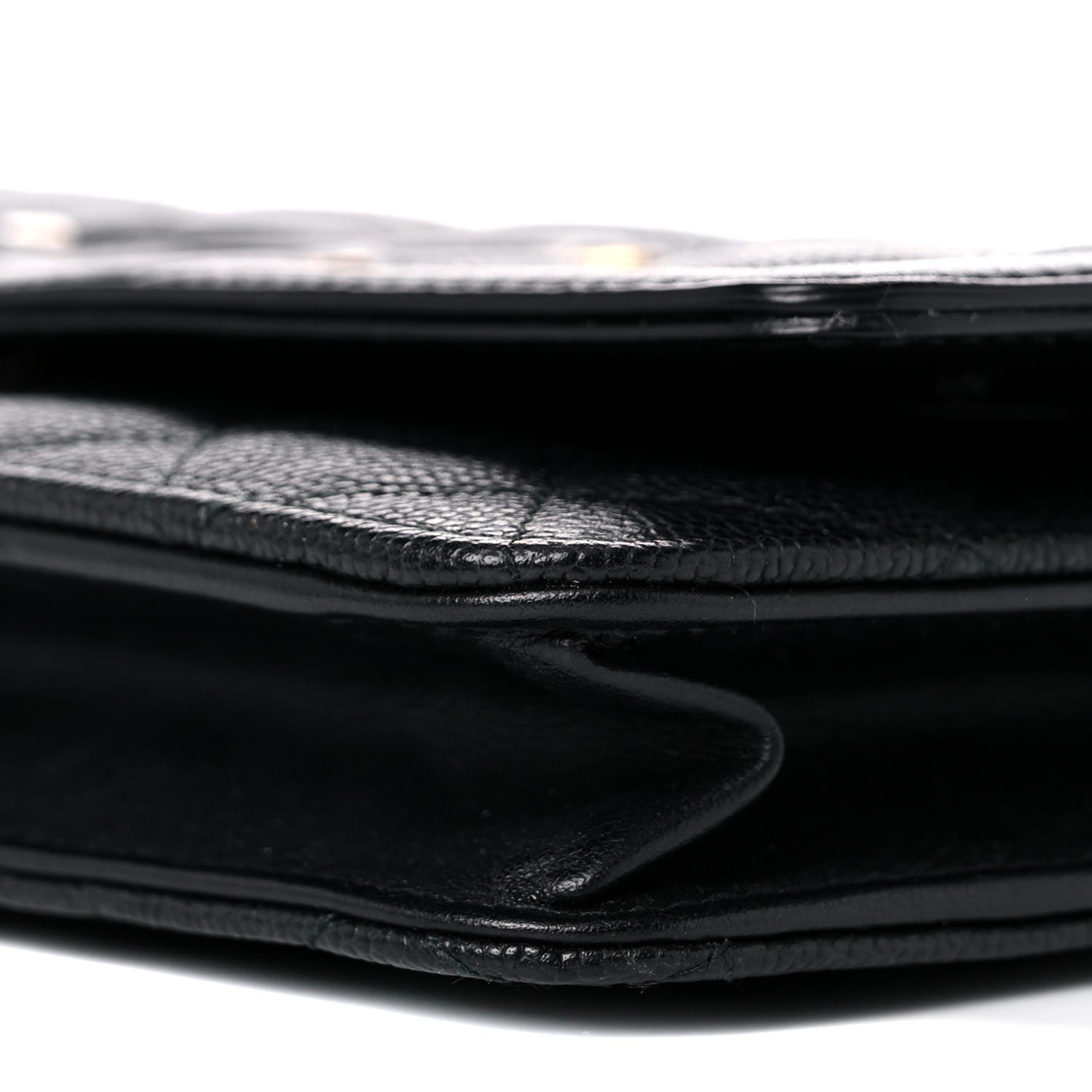 Chanel Caviar Quilted CC Filigree Wallet On Chain WOC Black 6 of 10