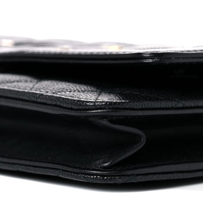 Chanel Caviar Quilted CC Filigree Wallet On Chain WOC Black 6 of 10