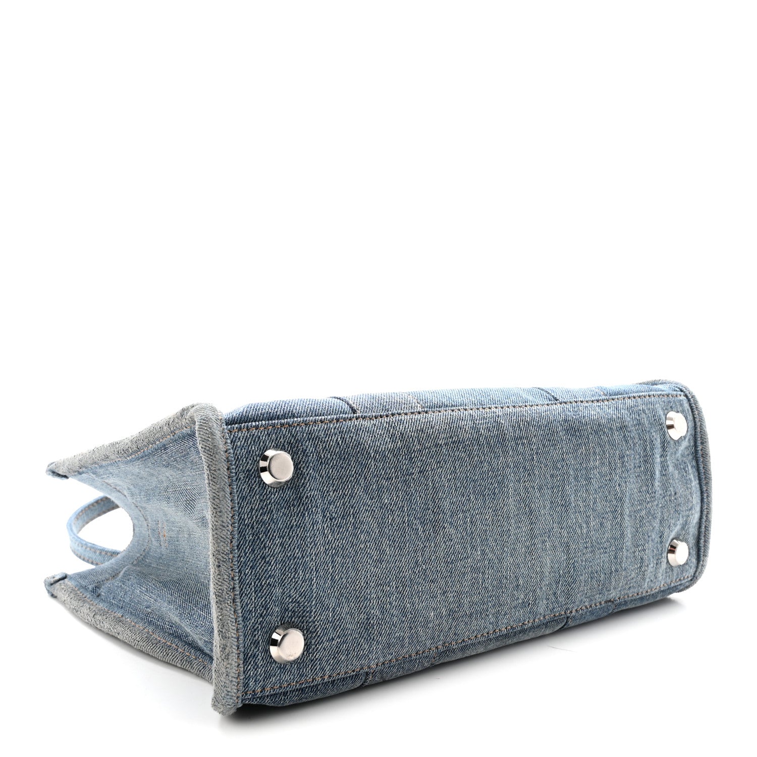 Balenciaga Washed Frayed Denim Logo Small Hardware Tote Blue 4 of 9