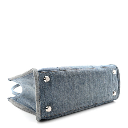 Balenciaga Washed Frayed Denim Logo Small Hardware Tote Blue 4 of 9