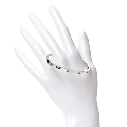 Cartier 18K White Gold 10 Diamond Small LOVE Bracelet 17 2 of 6