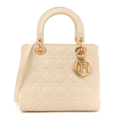 Christian Dior Lambskin Cannage Medium Lady Dior Light Beige 1 of 12