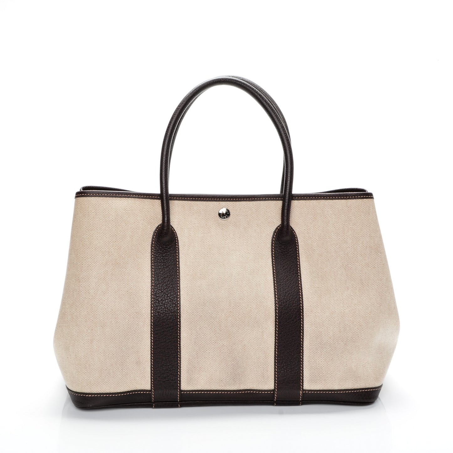 Buffle Skipper Toile Garden Party 36 MM Tote Marron Fonce