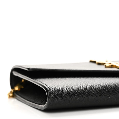 Saint Laurent Grain de Poudre Uptown Chain Wallet Black 9 of 10