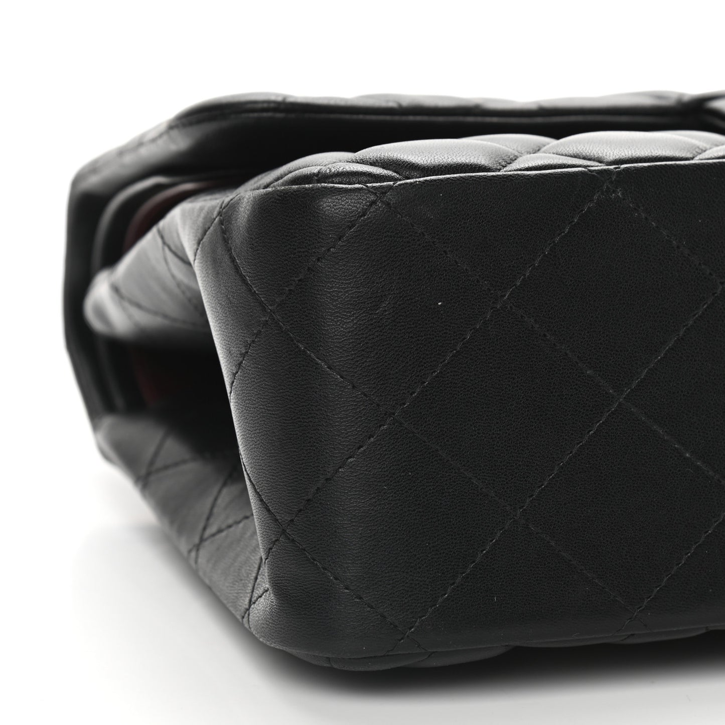 Lambskin Quilted Jumbo Double Flap Black