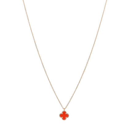 Van Cleef & Arpels VAN CLEEF & ARPELS 18K Rose Gold Carnelian Sweet Alhambra Pendant Necklace 1 of 5