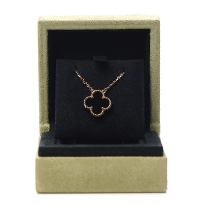 Van Cleef & Arpels 18K Yellow Gold Black Onyx Vintage Alhambra Pendant Necklace 6 of 6