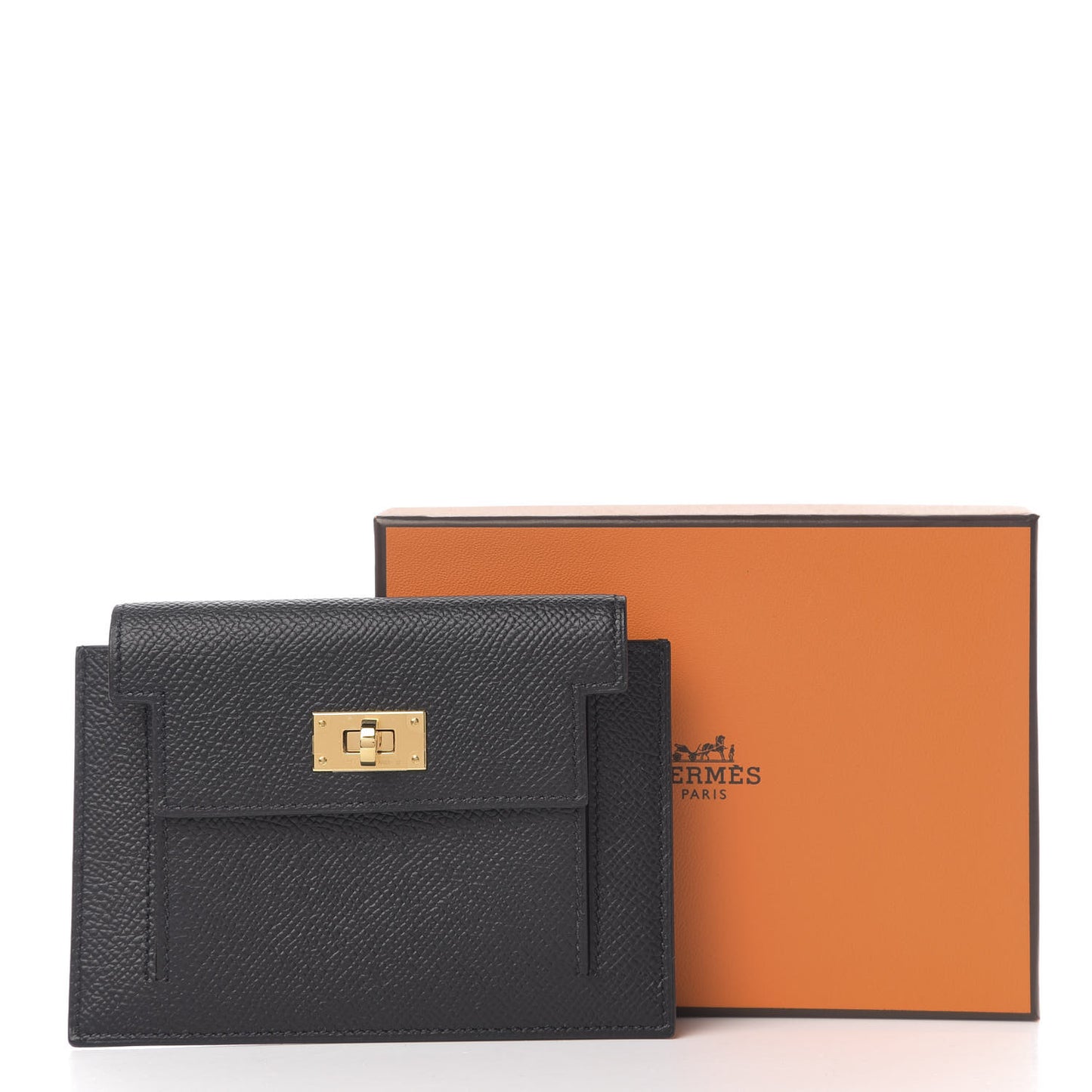 Epsom Kelly Pocket Compact Wallet Black
