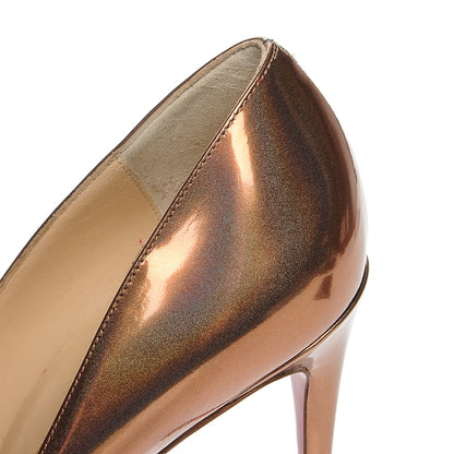 Christian Louboutin Metallic Patent Pigalle Follies 100 Pumps 41 Cappuccino 8 of 8