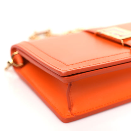 Versace Calfskin Greca Goddess Wallet On Chain Orange 7 of 8