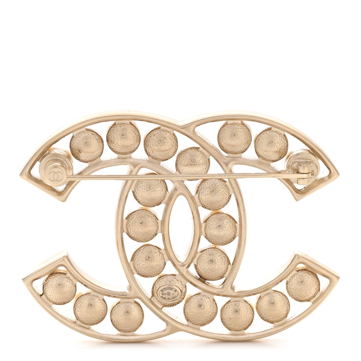 Chanel Pearl CC Brooch Light Gold 3 of 5