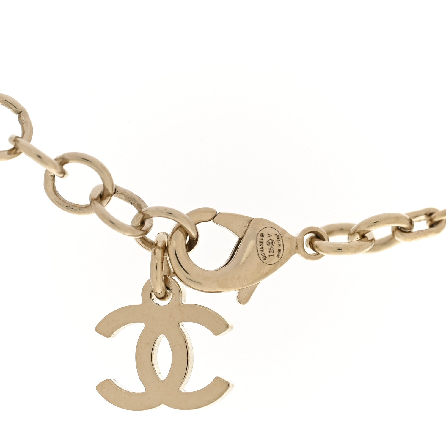 Chanel Crystal CC Necklace Gold Silver 5 of 6
