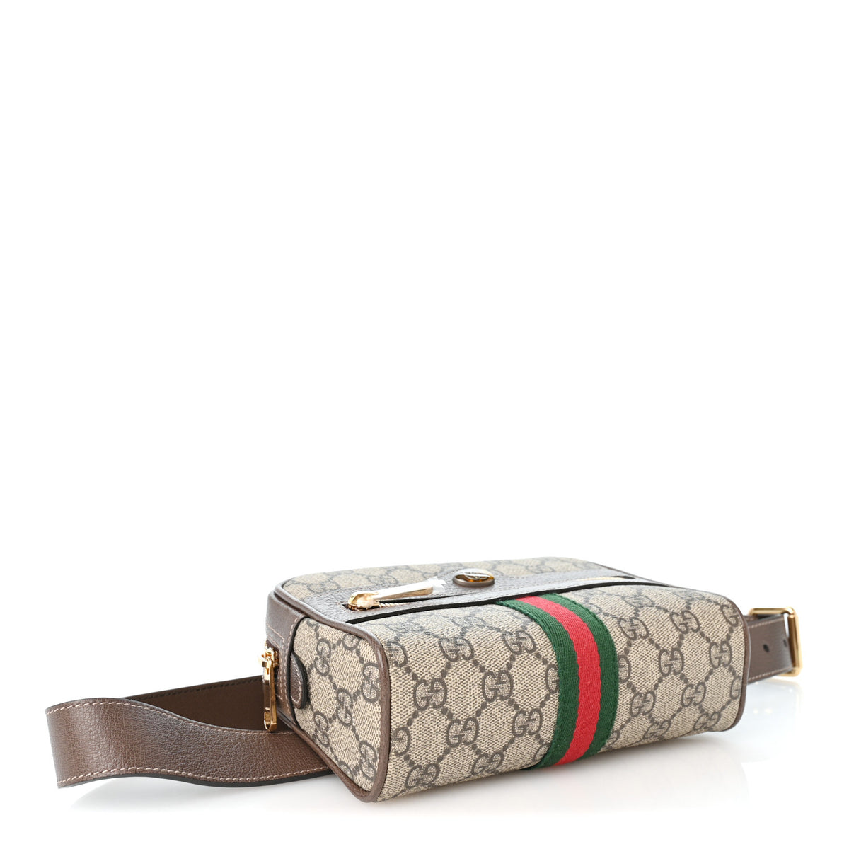 Gucci GG Supreme Monogram Web Small Ophidia Belt Bag 85 34 Dark Brown 3 of 9