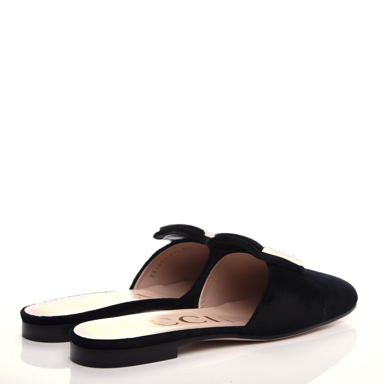 Gucci Velvet Crystal Square G Madelyn Slippers 37.5 Black 4 of 10