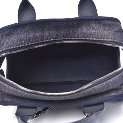 Chanel Denim Deauville Bowling Bag Dark Blue 4 of 12