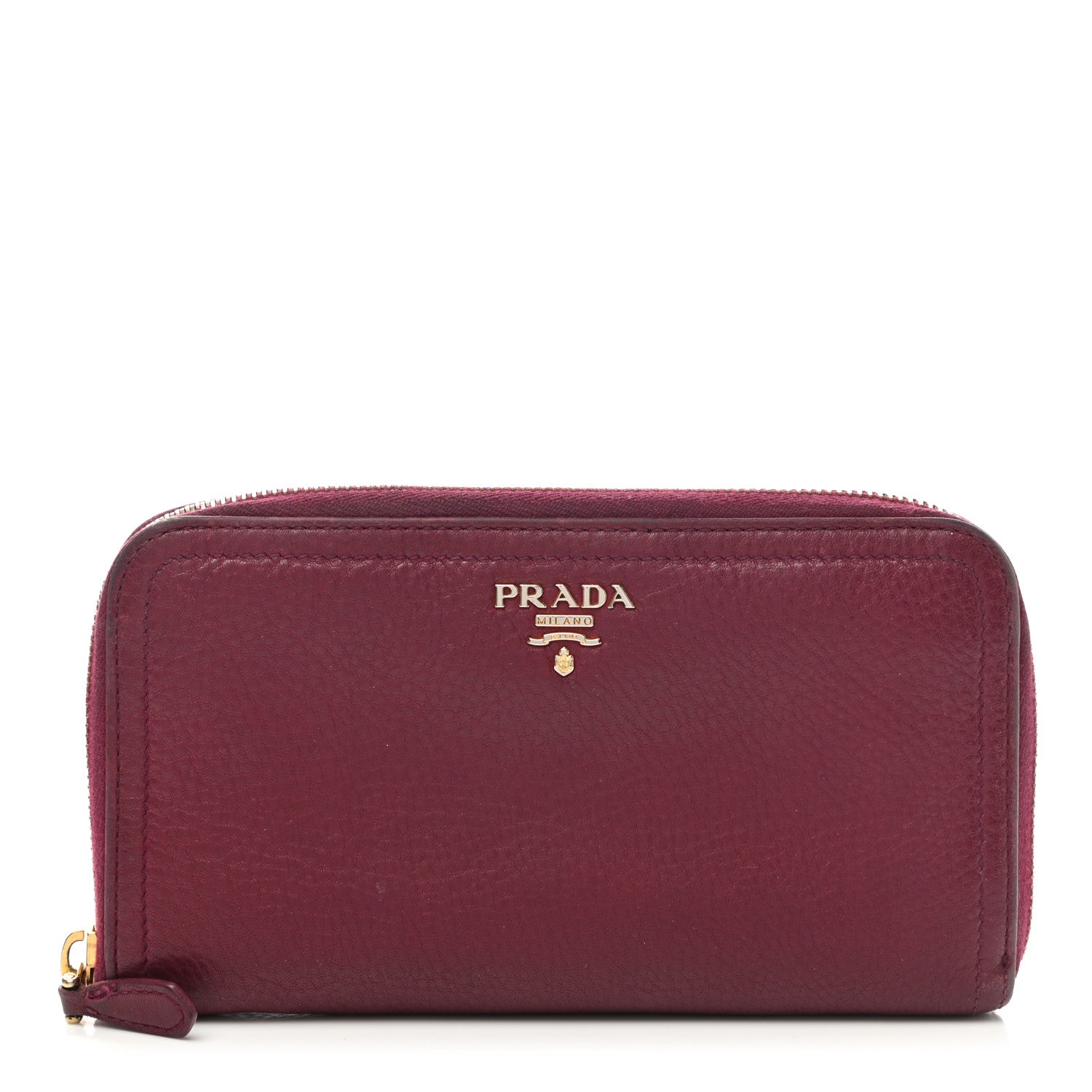 Prada Vitello Daino Zip Around Wallet Ametista 1 of 12