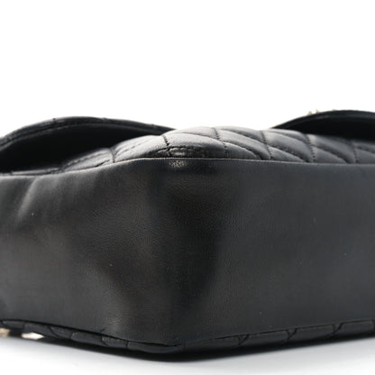 Chanel Lambskin Quilted Medium Westminster Pearl Flap Black 9 of 10