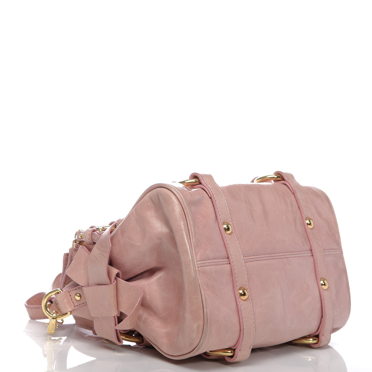 Miu Miu Vitello Lux Mini Bow Bag Loto 4 of 12