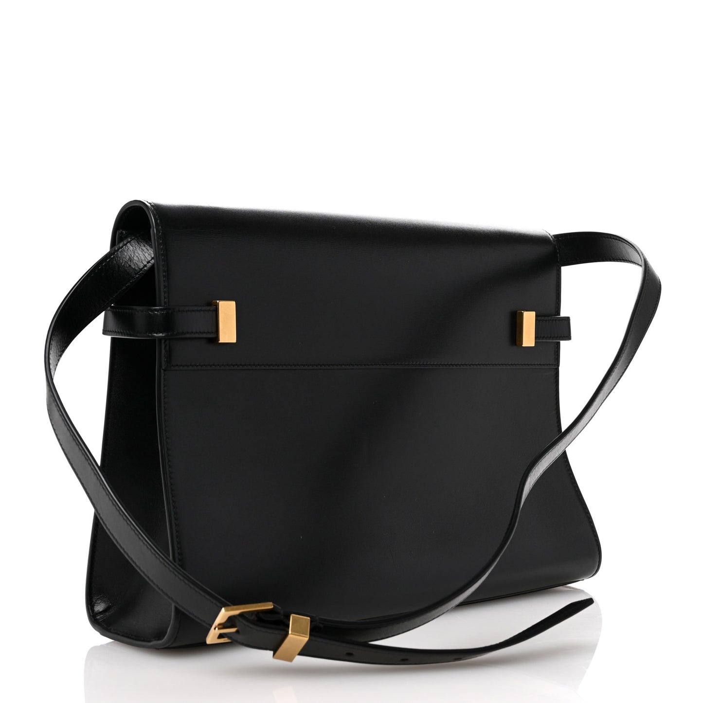 Smooth Calfskin Manhattan Shoulder Bag Black