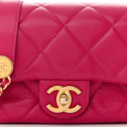 Chanel Caviar Quilted Mini Twist Your Buttons Flap Fuchsia 8 of 11