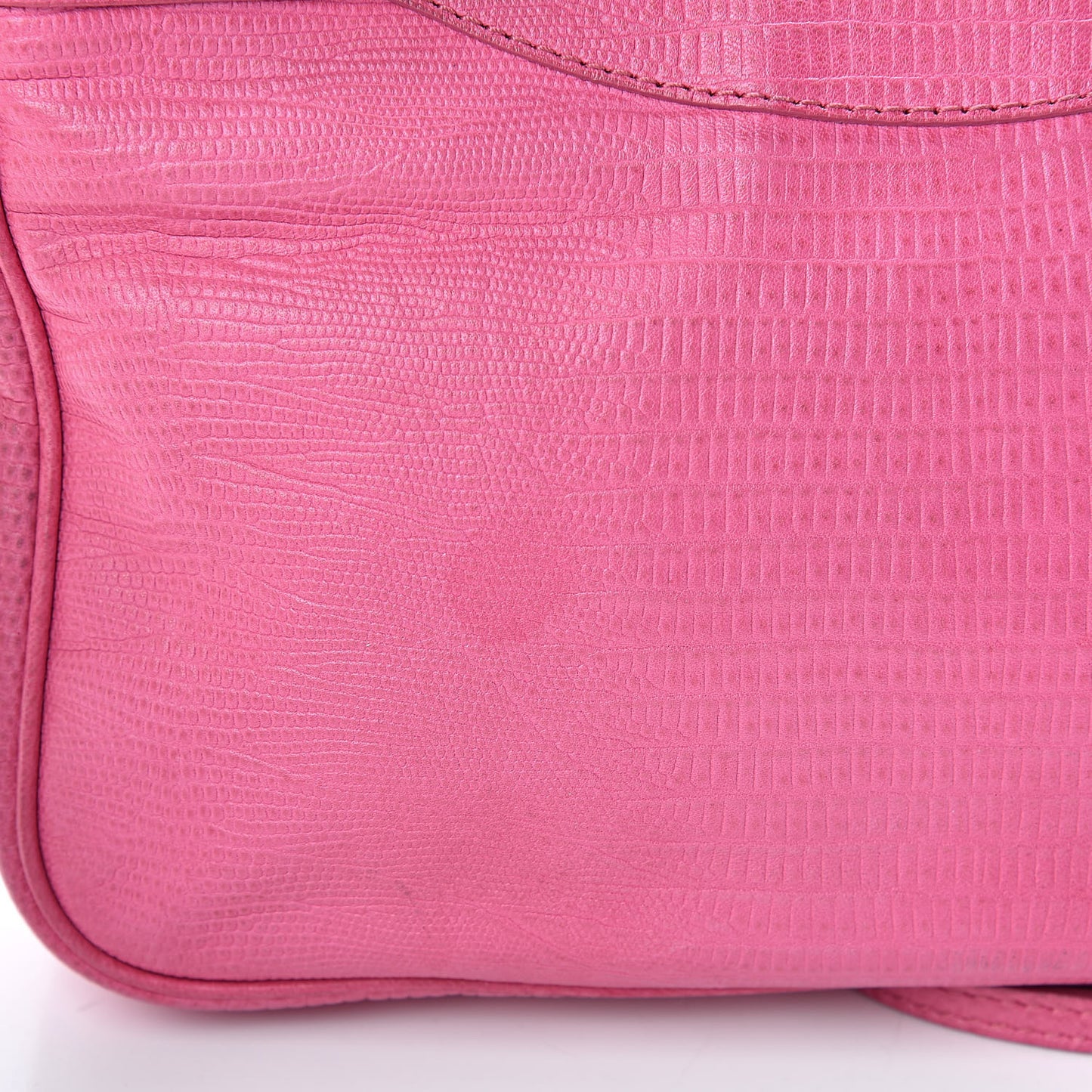 Agneau Lizard Embossed Classic Hardware Hip Hip Pink