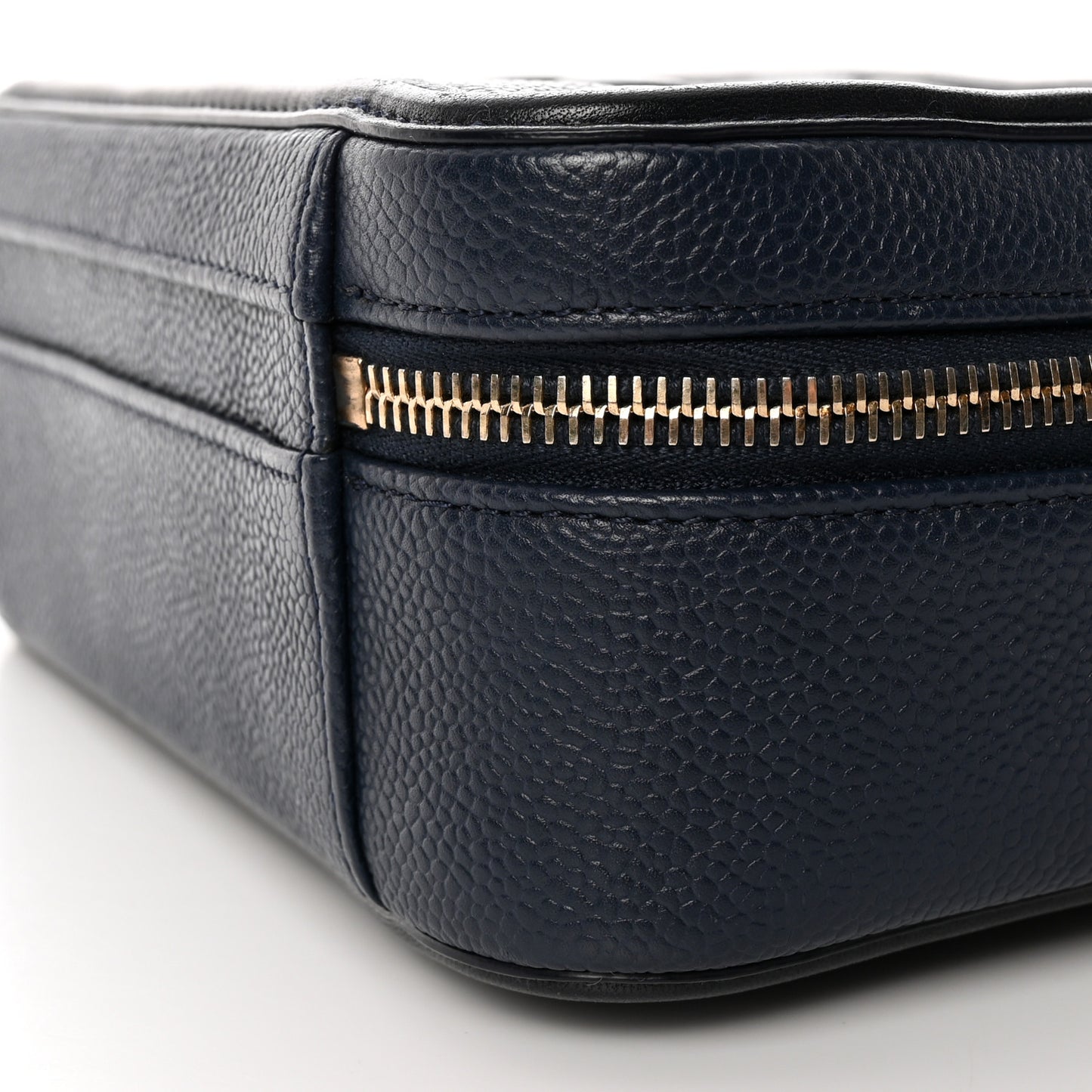 Caviar Quilted Medium CC Filigree Vanity Case Navy Black