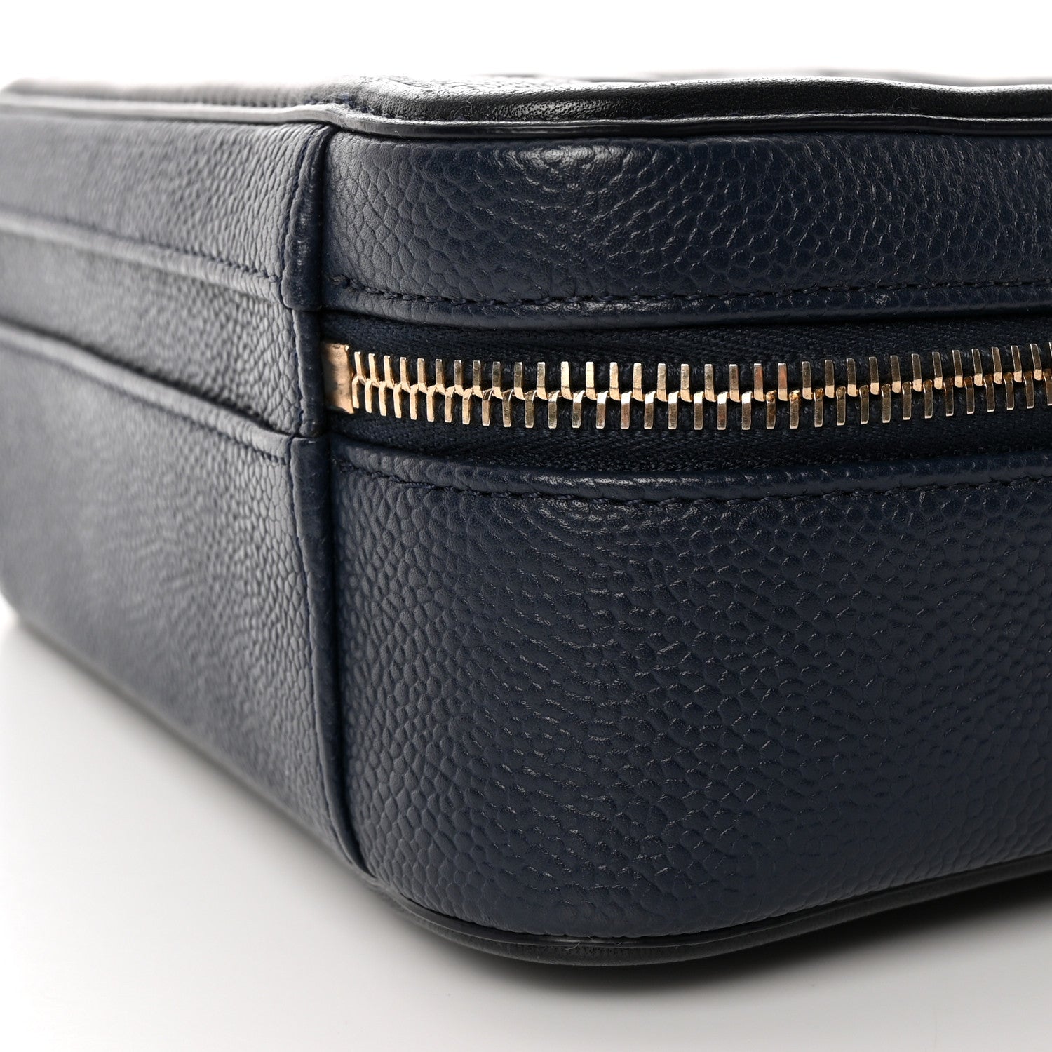 Chanel Caviar Quilted Medium CC Filigree Vanity Case Navy Black 10 of 14