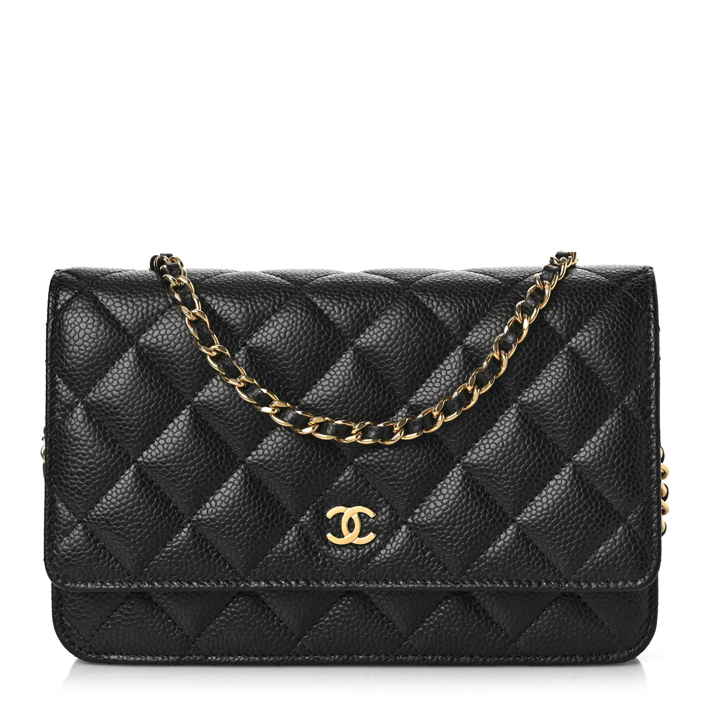 Caviar Quilted Wallet On Chain WOC Black